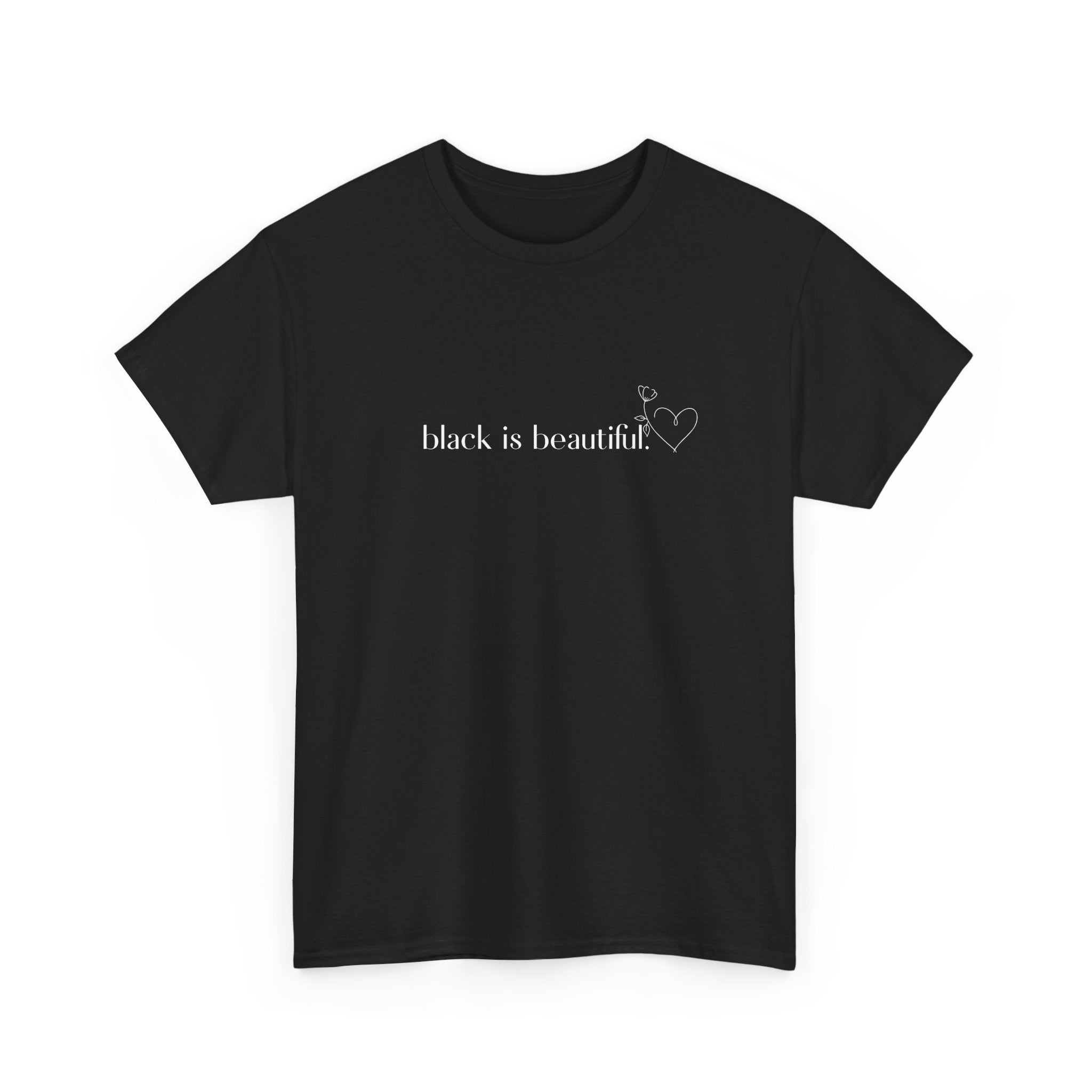Black is Beautiful Unisex Heavy Cotton Tee, Affirmation Shirt, Inspirational Tee, Diversity Apparel, Casual Wear, Gift for Equality