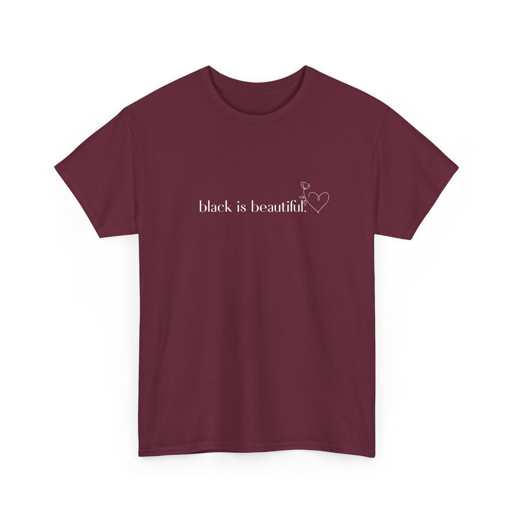 Black is Beautiful Unisex Heavy Cotton Tee, Affirmation Shirt, Inspirational Tee, Diversity Apparel, Casual Wear, Gift for Equality