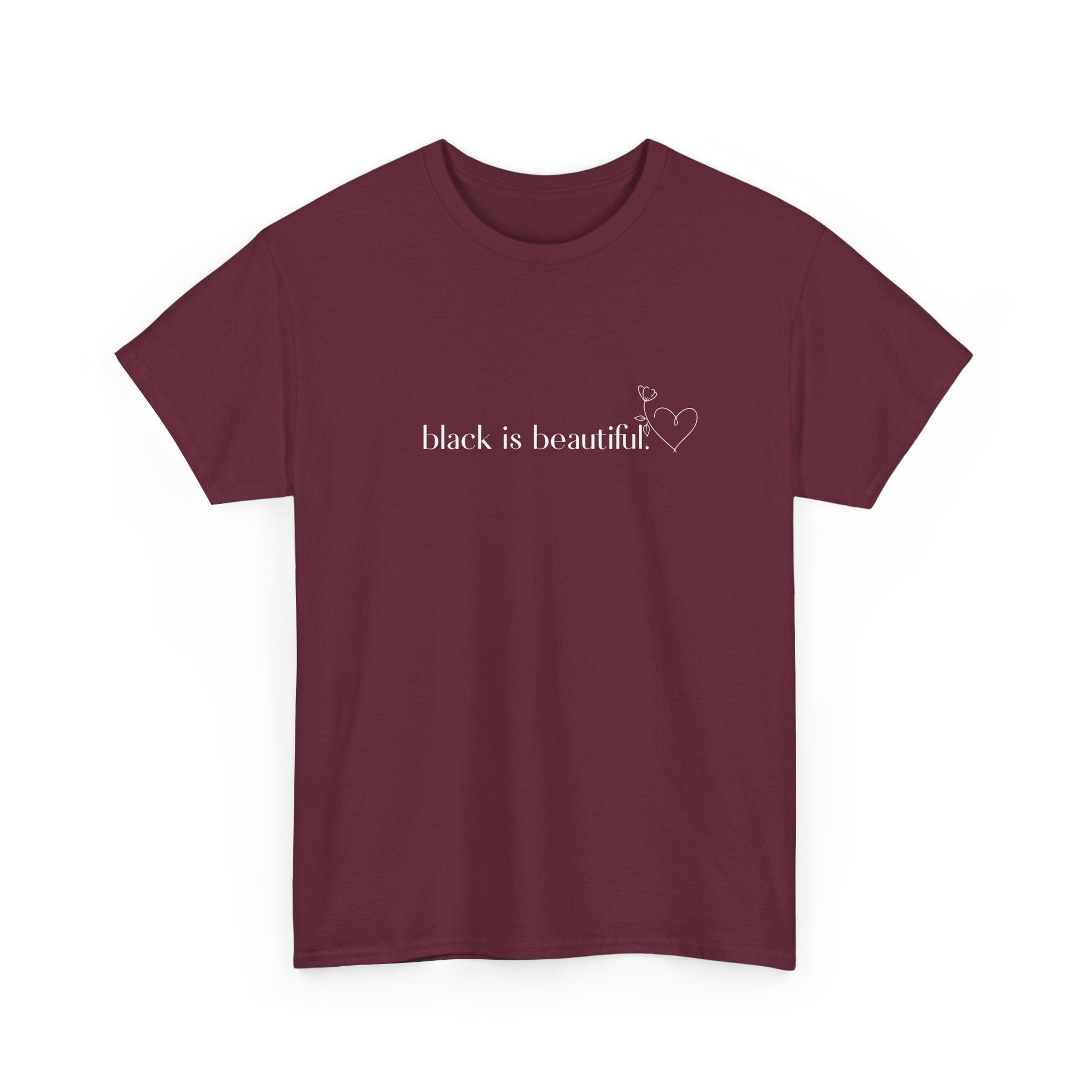 Black is Beautiful Unisex Heavy Cotton Tee, Affirmation Shirt, Inspirational Tee, Diversity Apparel, Casual Wear, Gift for Equality