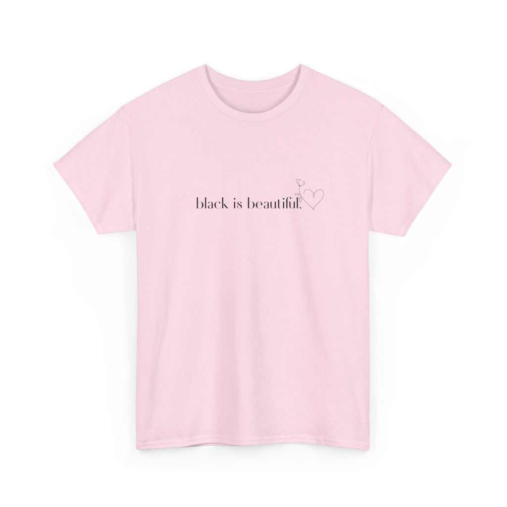 Black is Beautiful Unisex Heavy Cotton Tee, Affirmation Shirt, Inspirational Tee, Diversity Apparel, Casual Wear, Gift for Equality