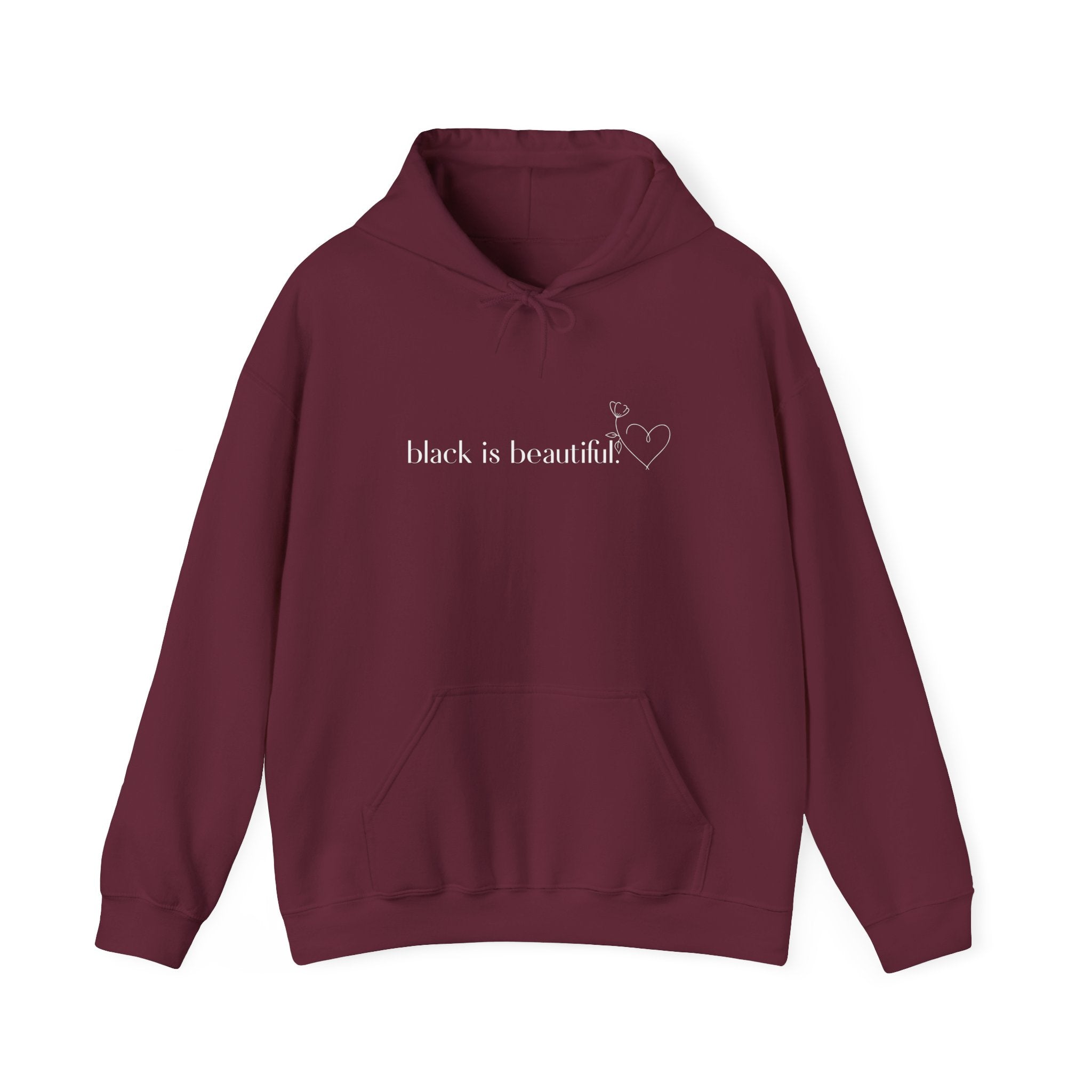 Black is Beautiful Hoodie | Unisex Heavy Blend Sweatshirt | Empowering Gift for Friends, Casual Wear, Cozy Fashion, Affirmation Clothing
