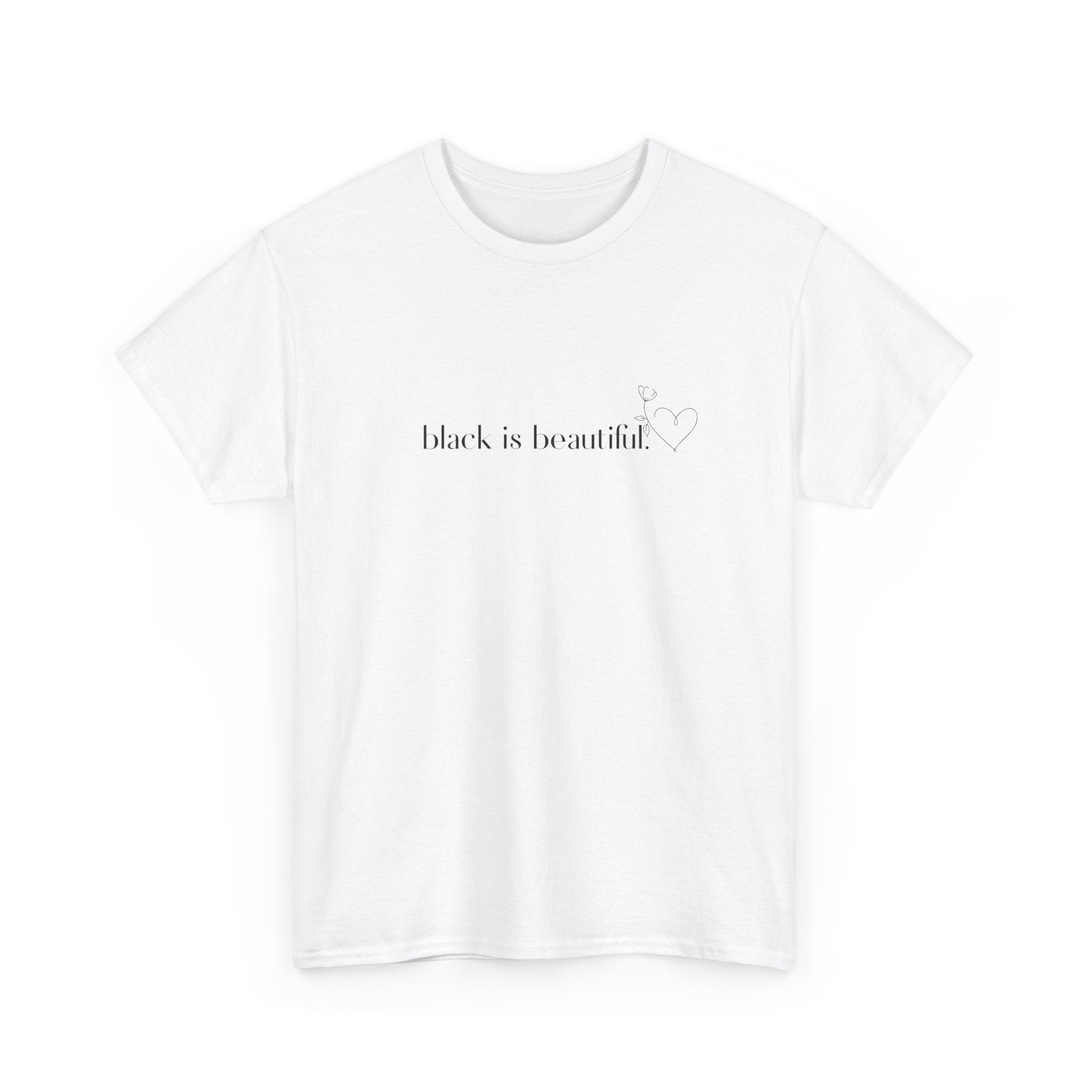 Black is Beautiful Unisex Heavy Cotton Tee, Affirmation Shirt, Inspirational Tee, Diversity Apparel, Casual Wear, Gift for Equality