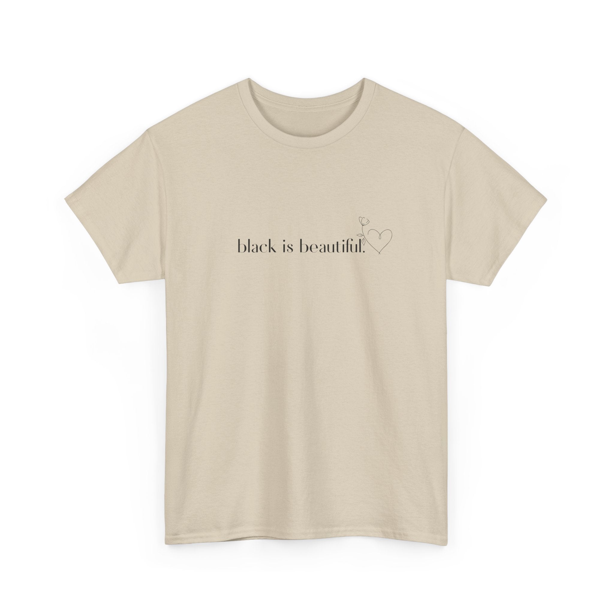 Black is Beautiful Unisex Heavy Cotton Tee, Affirmation Shirt, Inspirational Tee, Diversity Apparel, Casual Wear, Gift for Equality