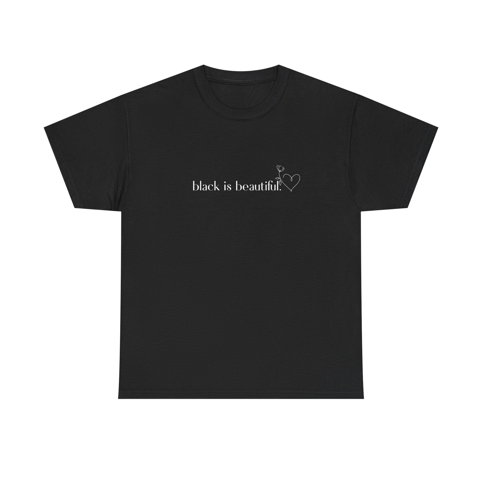 Black is Beautiful Unisex Heavy Cotton Tee, Affirmation Shirt, Inspirational Tee, Diversity Apparel, Casual Wear, Gift for Equality