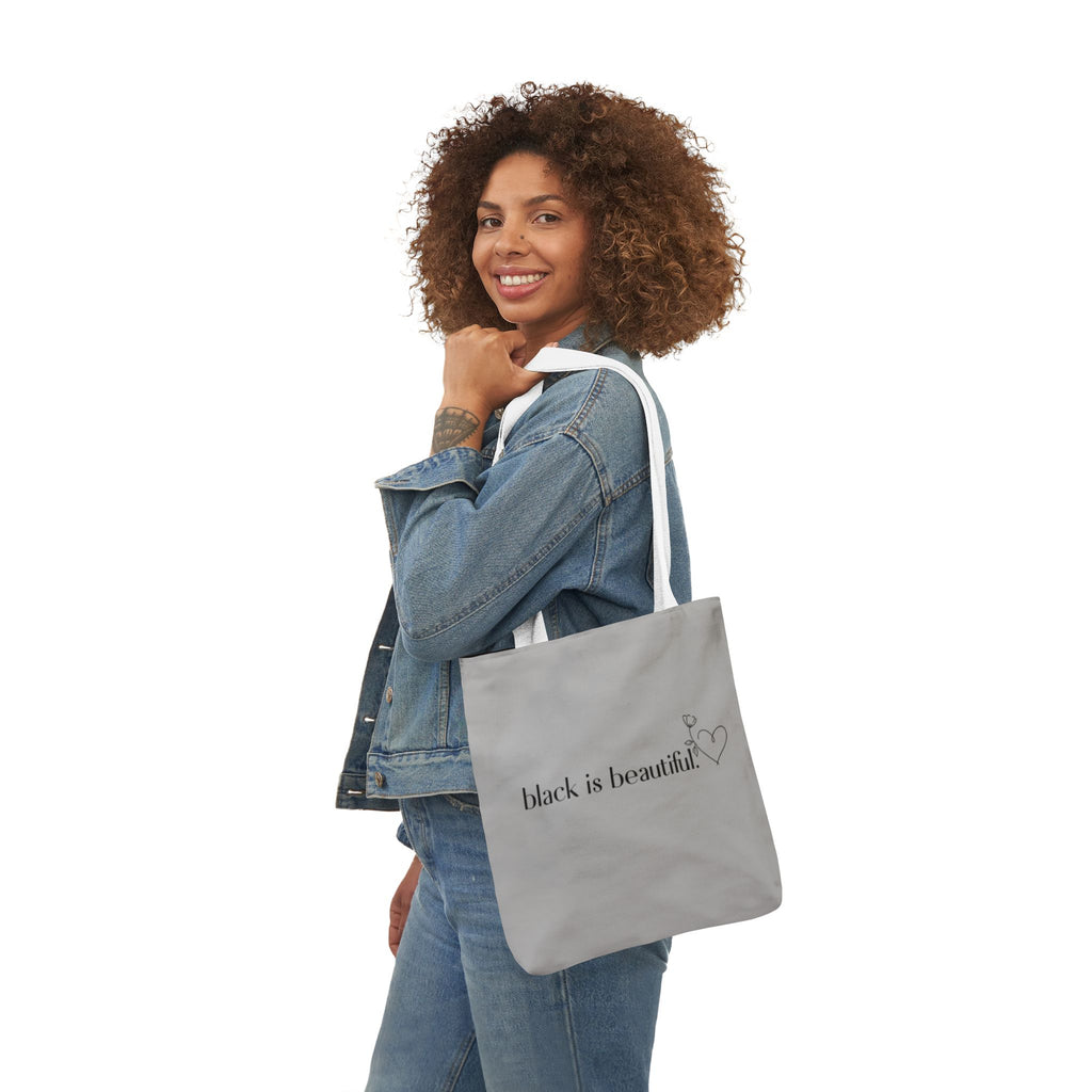 Black is Beautiful Canvas Tote Bag - Stylish & Eco-Friendly, Perfect for Fashion Lovers, Shopping, Gifts, Everyday Use, Eco-Conscious Style